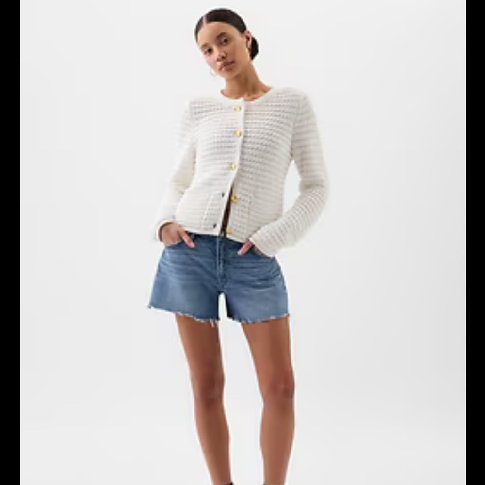 Gap Textured Cotton Knit Cardigan Jacket